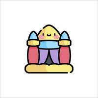 A cartoon character sitting on a castle vector