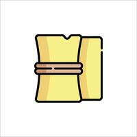 A yellow envelope with a brown band on it vector