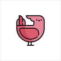 A pink bird with a smile on its face vector