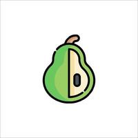 A pear with a slice taken out of it vector
