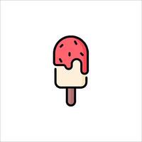 Ice cream icon with a red and white ice cream stick vector