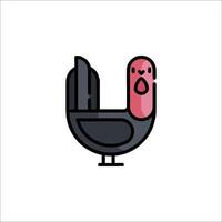 A black and red turkey icon on a white background vector