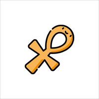 An ankh symbol in a cartoon style vector