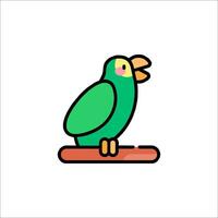 A green parrot sitting on a branch vector