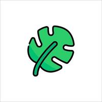 A green monstera leaf icon on a white background vector