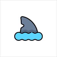 Shark head icon in water on white background vector