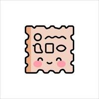A cute little piece of bread with a smiley face vector