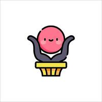 A pink ball in a basket with a smiley face vector