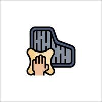 A hand is holding a piece of paper with a hand on it vector