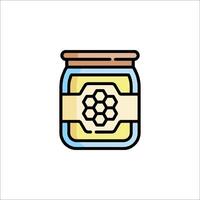 A jar of honey with a honeycomb on top vector