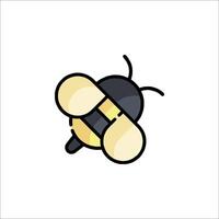 A cartoon bee icon on a white background vector