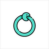A green ring with a snake in it vector