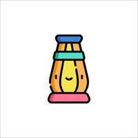A cartoon lamp with a smiley face on it vector