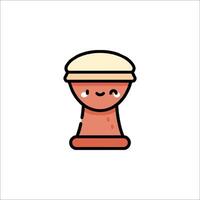A cartoon drum icon with a smile on its face vector