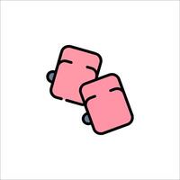 Two pink boxes with eyes on them vector