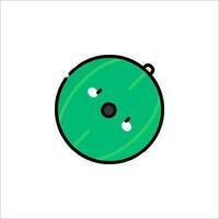 A green apple icon with a face on it vector