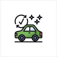 A car with a check mark on it and a star vector