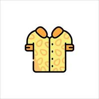 A yellow shirt with a collar and collar vector