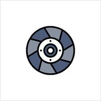 A blue and gray wheel icon on a white background vector
