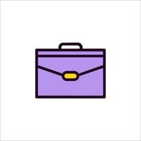 A purple briefcase icon on a white background vector