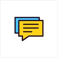 A chat bubble icon with a message in it vector