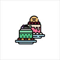 A cake icon with a slice of cake on top vector