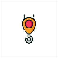 A hook with a red button on it vector