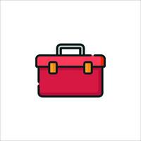 A red toolbox icon on a white background vector