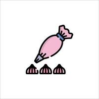 A pink pencil and some chocolate on a white background vector