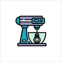 A mixer in a bowl with a whisk on top vector