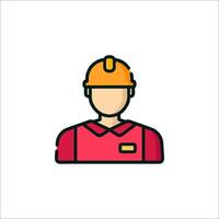 A man in a hard hat icon vector