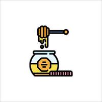 Honey jar with honey and a stick vector