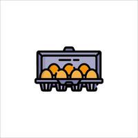 An egg carton with eggs inside it on a white background vector