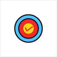 A red and blue check mark icon on a white background vector