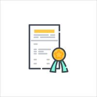 Certificate icon with a star and ribbon vector
