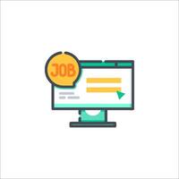 A computer screen with a job icon vector