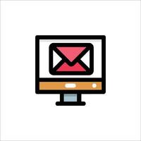 Email icon on a computer monitor vector