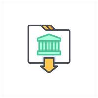 A file icon with a building on it vector