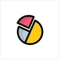 A colorful pie chart icon on a white background vector