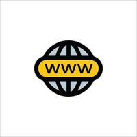 The word www is on a yellow globe vector