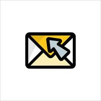 Email icon with arrow and envelope vector
