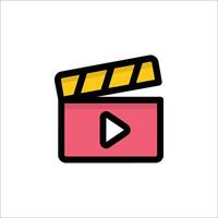 A movie clap icon on a white background vector