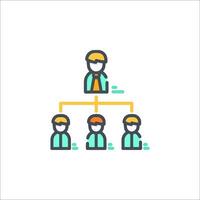 A line icon of people in a hierarchy vector