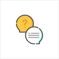 Two speech bubbles with question marks vector