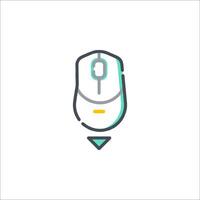 A computer mouse with a green arrow on it vector