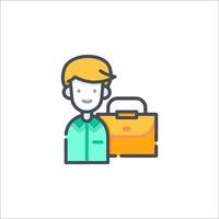 A man with a briefcase icon vector