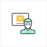 A man with glasses and a icon vector