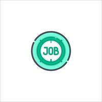 Job icon in green circle with the word job vector