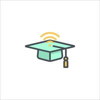A graduation cap with wifi symbol vector