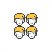 A line icon of a man with different emotions vector
